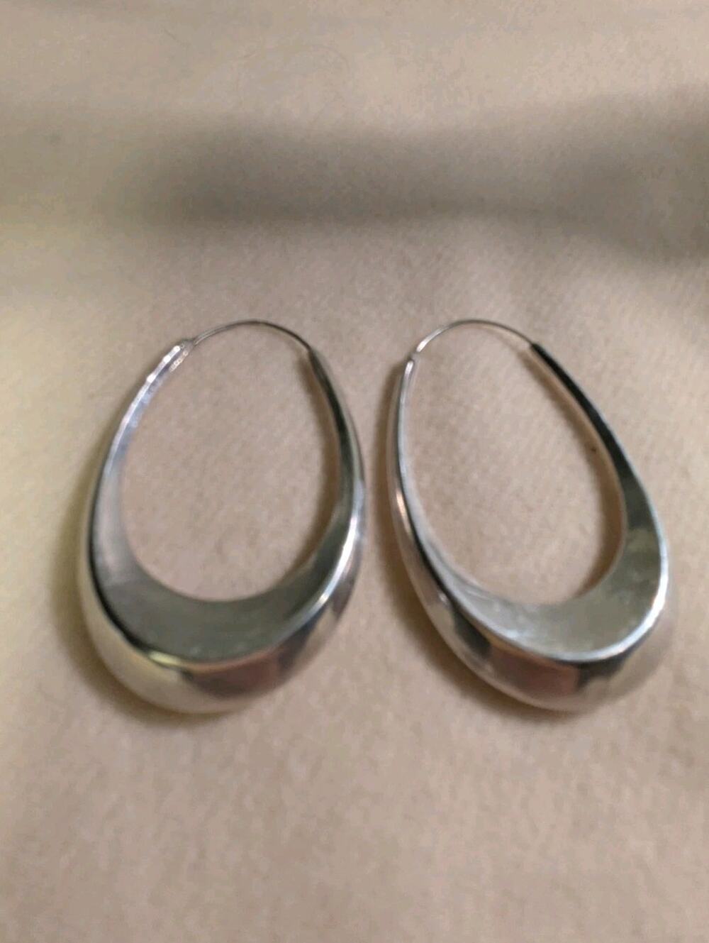 Large Dramatic Silver Tone Hoops